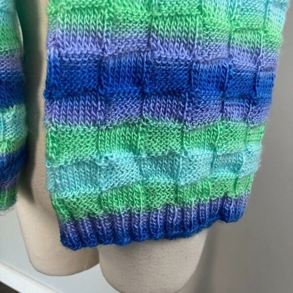 35 Blue? Green Purple Knit Scarf - Picture 4 of 5